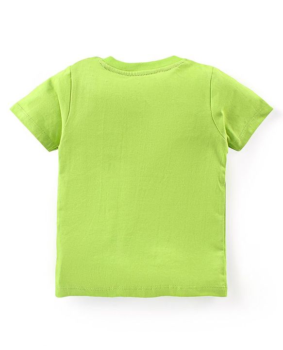 Babyhug Disney Cotton Knit Half Sleeves Shorts Night Suit With Mickey Mouse Graphics - Light Green & Blue