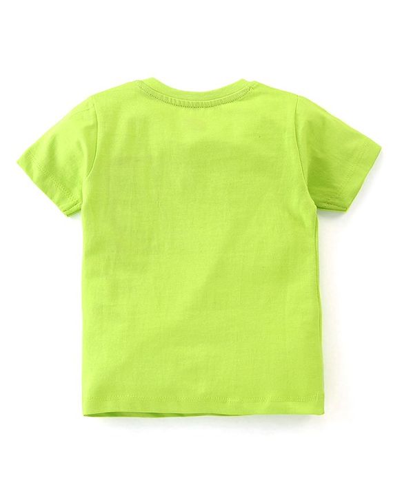 Babyhug Cotton Knit Half Sleeves Soccer Printed T-Shirt with Shorts Set - Green & Navy Blue