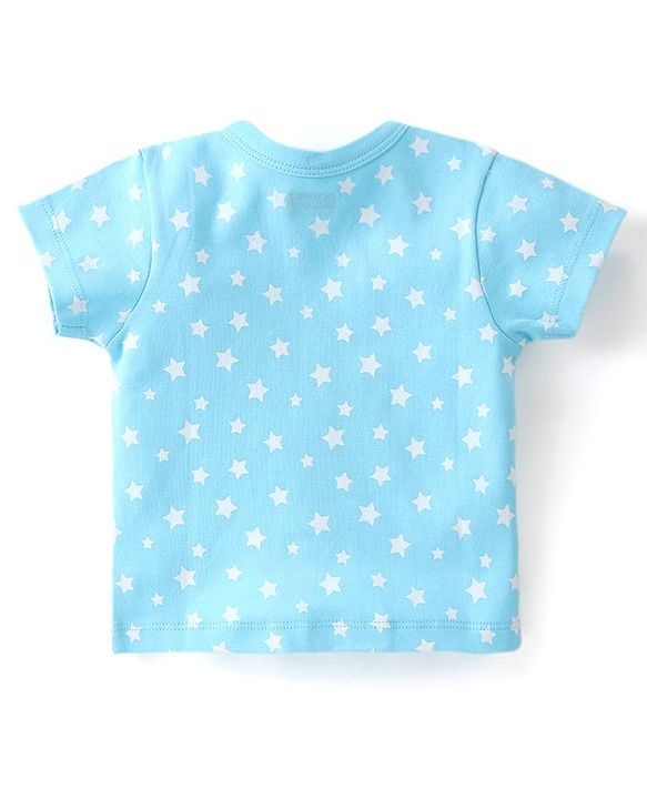 Babyhug 100% Cotton Knit Half Sleeves Front Open Vests Stripes & Bear Print Pack of 5 - White Yellow & Blue