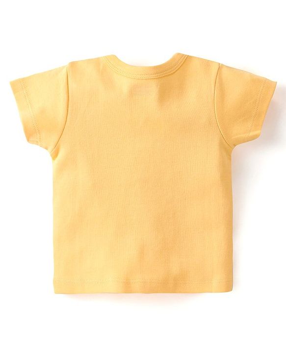 Babyhug 100% Cotton Knit Half Sleeves Front Open Vests Stripes & Bear Print Pack of 5 - White Yellow & Blue