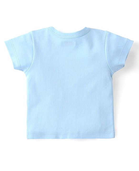 Babyhug 100% Cotton Knit Half Sleeves Front Open Vests Stripes & Bear Print Pack of 5 - White Yellow & Blue