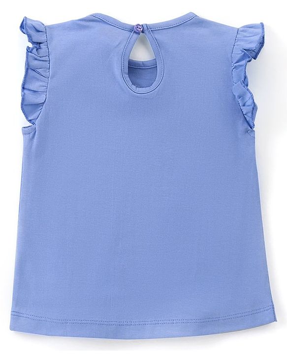 Babyhug Cotton Knit Frill Sleeves Top with Text Print Pack of 3 - Pink & Blue