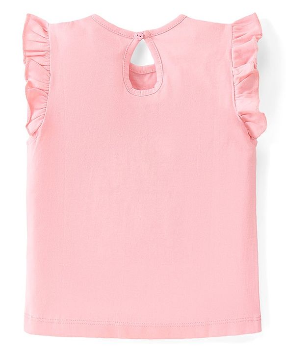 Babyhug Cotton Knit Frill Sleeves Top with Star & Text Print Pack of 3 - Multicolor