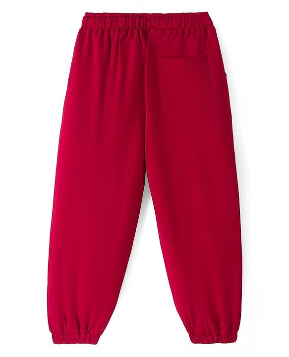 Pine Kids Cotton Knit Full Length Text Printed Lounge Pant - Scarlet Red