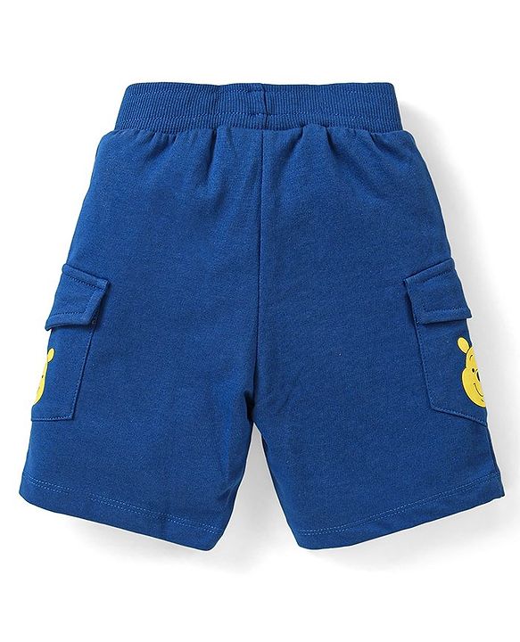 Babyhug Disney Single Jersey Knit Half Sleeves T-Shirt And Shorts Set With Winnie The Pooh Graphics - Yellow & Blue