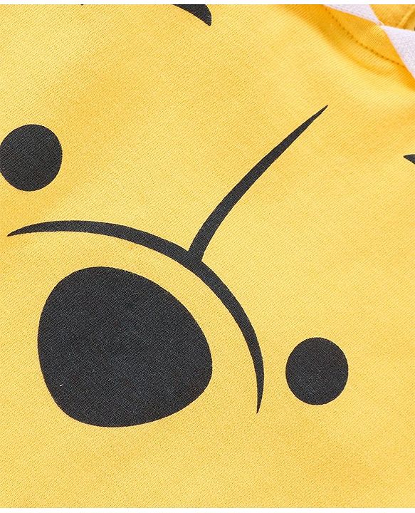 Babyhug Disney Single Jersey Knit Half Sleeves T-Shirt And Shorts Set With Winnie The Pooh Graphics - Yellow & Blue