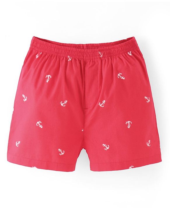 Pine Kids Cotton Elasticated Boxers Anchor Print Pack of 2 (Color May Vary)