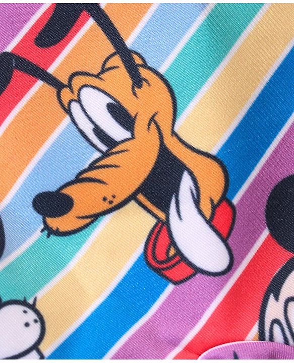 Babyhug Disney Mid Thigh Length Swimming Trunk With Mickey Mouse Family All Over Print - Multicolor
