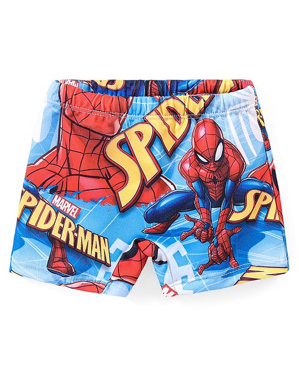 Babyhug Marvel  Swimming Trunk with Spiderman   Print - Blue