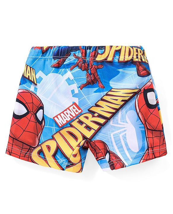 Babyhug Marvel  Swimming Trunk with Spiderman   Print - Blue