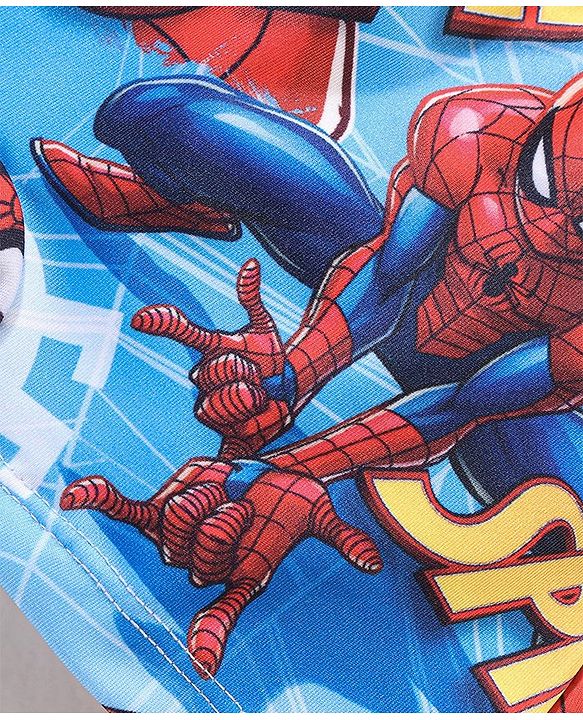 Babyhug Marvel  Swimming Trunk with Spiderman   Print - Blue