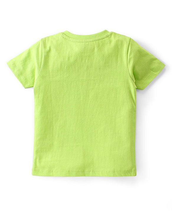 Babyhug Cotton Knit Half Sleeves T-Shirt Bear Graphics Pack Of 3 - Blue Green & Orange