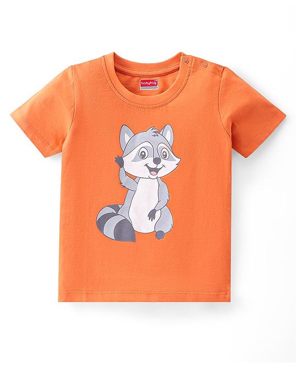 Babyhug Cotton Knit Half Sleeves T-Shirt Bear Graphics Pack Of 3 - Blue Green & Orange