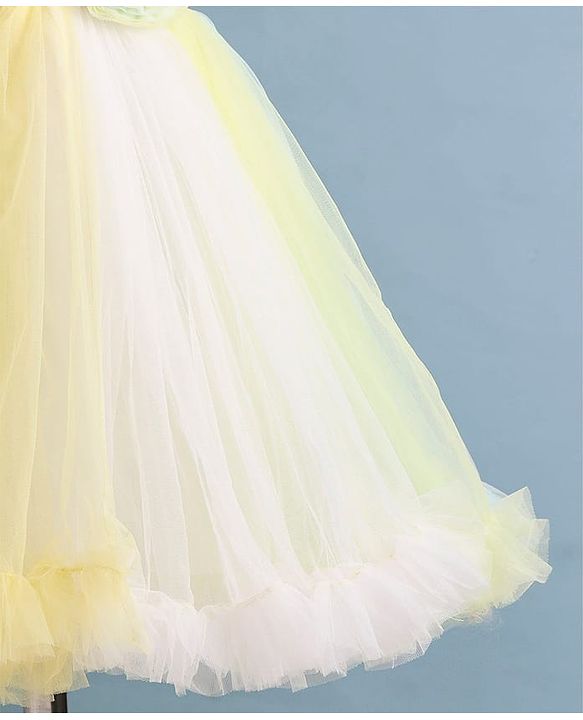 Babyhug Woven   Sleeveless Fit & Flared  Party Frock with Floral Corsage - Multicolour