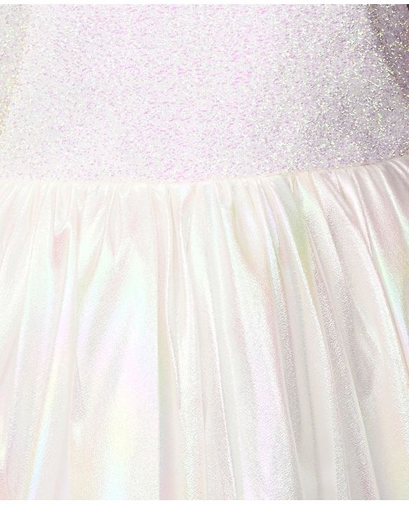 Pine Kids Sleeveless Solid Color Party Frock - White