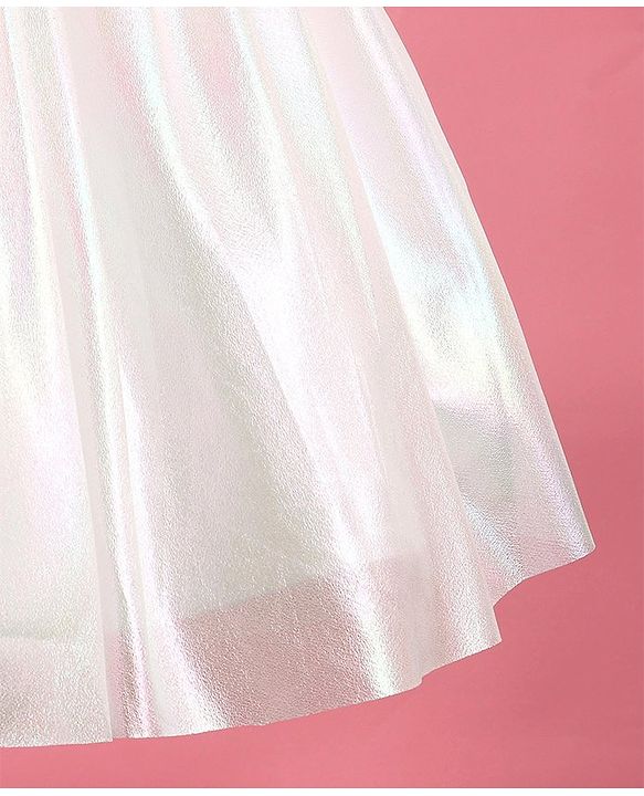 Pine Kids Sleeveless Solid Color Party Frock - White