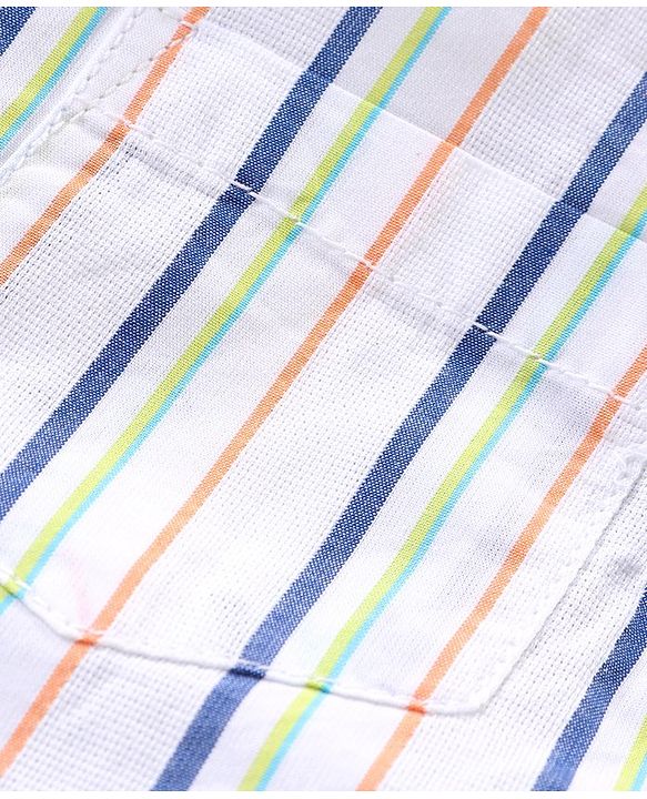 Babyhug Single Jersey Half Sleeves Striped Shirt & Shorts Set - Multicolor