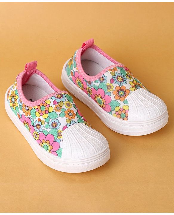 Cute Walk by Babyhug Casual Slip On Shoes Floral Print - Pink