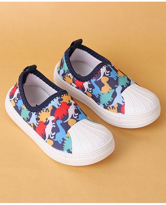 Cute Walk by Babyhug Casual Slip On Shoes Dino Print - Blue