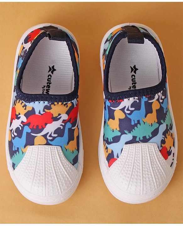 Cute Walk by Babyhug Casual Slip On Shoes Dino Print - Blue