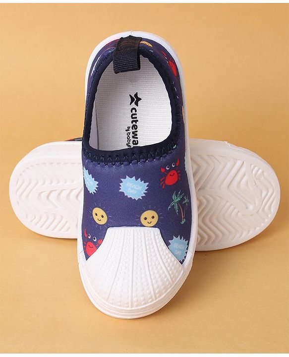 Cute Walk by Babyhug Casual Slip On Shoes Beach Print - Blue