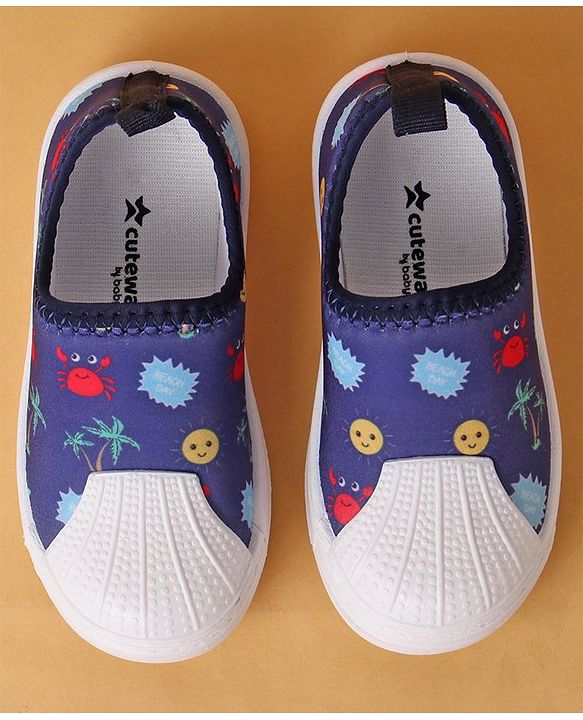 Cute Walk by Babyhug Casual Slip On Shoes Beach Print - Blue
