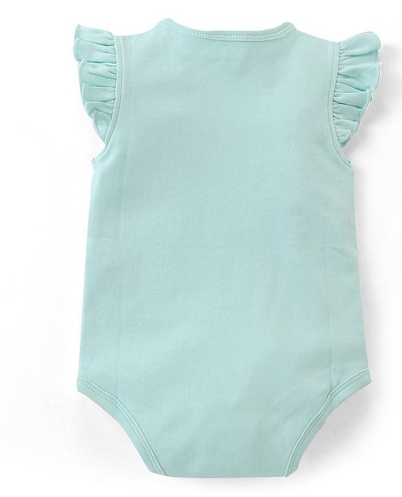 Babyhug 100% Cotton Knit Sleeveless Onesies with Dino Print - Blue