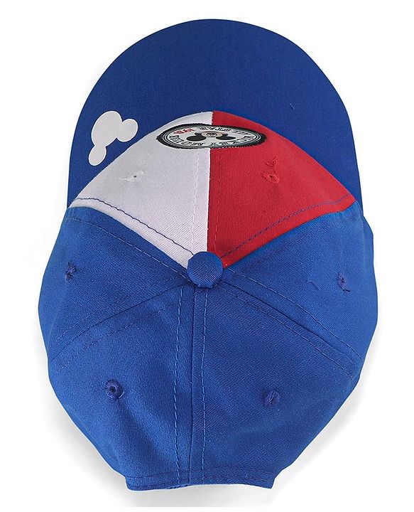 Babyhug Disney Cotton Summer Cap With Mickey Mouse Graphics - Blue