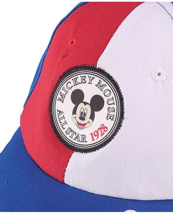 Babyhug Disney Cotton Summer Cap With Mickey Mouse Graphics - Blue