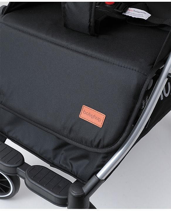 Babyhug Stroller with Reversible Handle Adjustable Backrest & Canopy - Blue| Concealed Link Brake| Suspension Wheels| Removable Food Tray