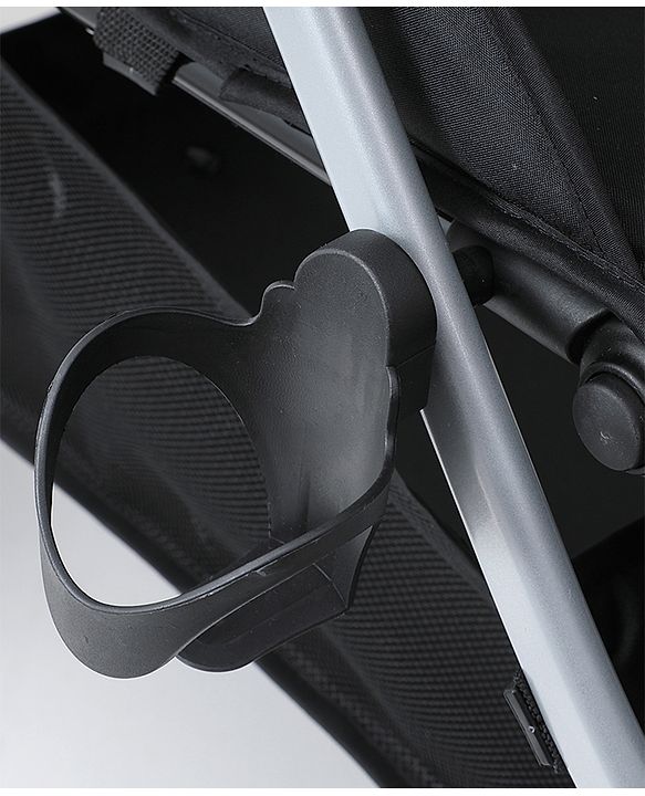 Babyhug Stroller with Reversible Handle Adjustable Backrest & Canopy - Blue| Concealed Link Brake| Suspension Wheels| Removable Food Tray