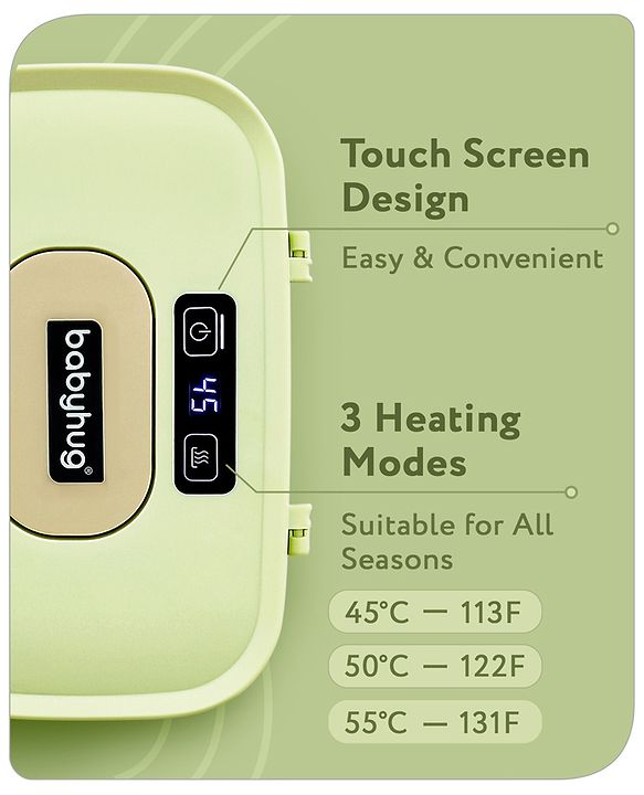 Babyhug Baby Wipes Warmer with LED Display - Green