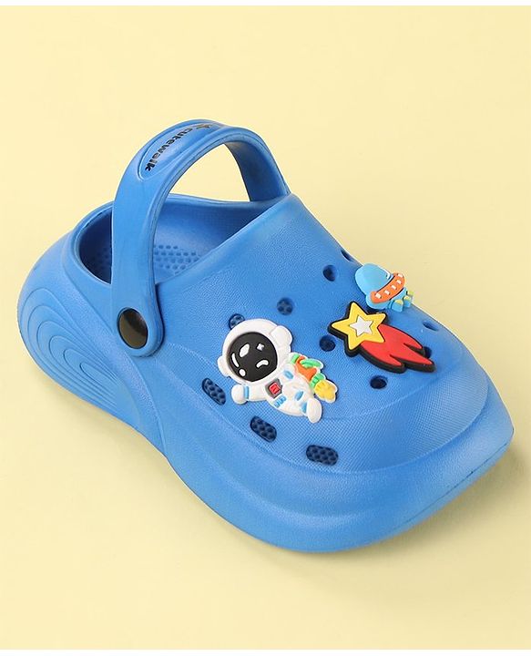 Cute Walk by Babyhug Back Strap Closure Clogs with Spaceship Applique - Blue