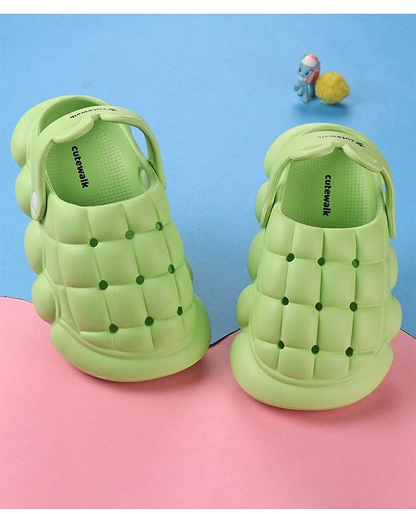 Cute Walk by Babyhug Clogs with Back Strap Closure - Green