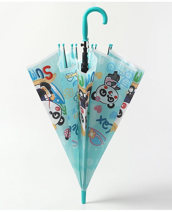 Babyhug Free size Umbrella With Panda Print - Sky Blue