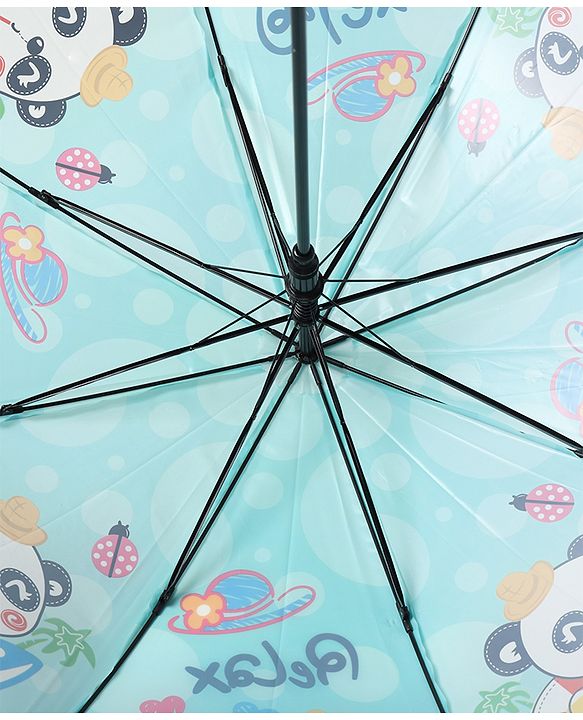 Babyhug Free size Umbrella With Panda Print - Sky Blue