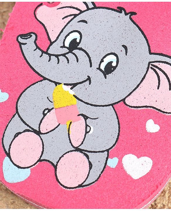 Cute Walk by Babyhug Slip On Flip Flops with Elephant & Heart Print - Pink
