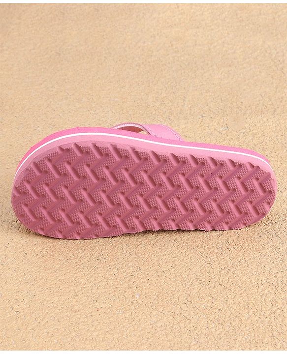 Cute Walk by Babyhug Slip On Flip Flops with Elephant & Heart Print - Pink