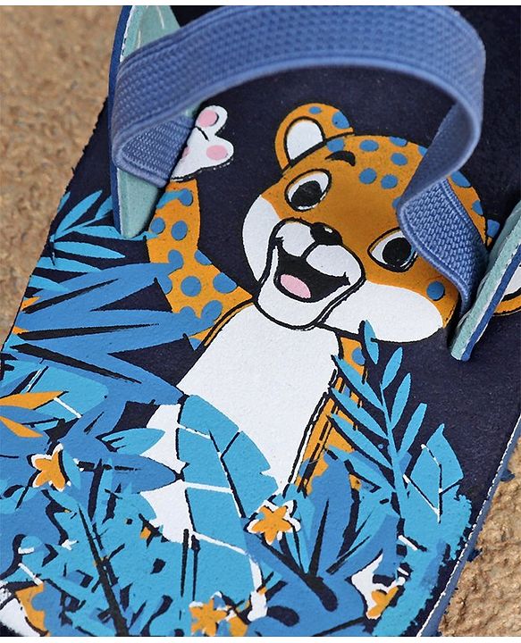 Cute Walk by Babyhug  Flip Flops with Back Strap Animal Print - Blue