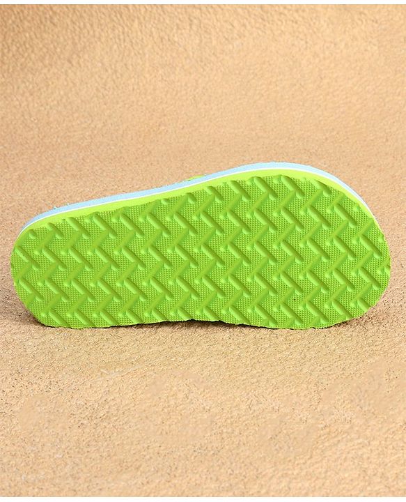Cute Walk by Babyhug Slip On Flip Flops with Dinosaur Print - Blue & Green