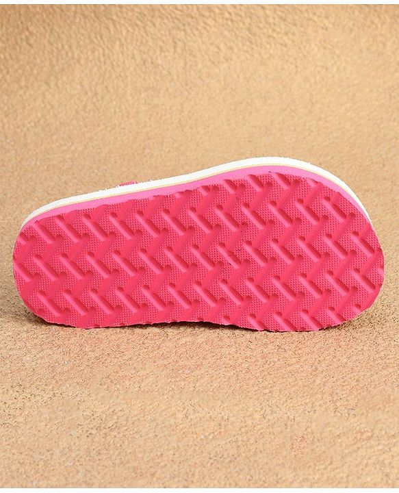 Cute Walk by Babyhug  Flip Flops with Back Strap Heart Print - Pink & White