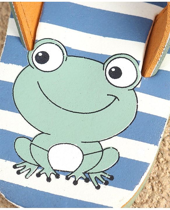 Cute Walk by Babyhug Slip On Flip Flops with Frog Print - Green