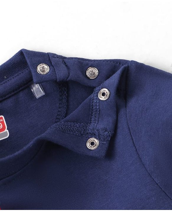 Babyhug Single Jersey Knit Half Sleeves T-Shirt & Shorts Set with Dino Embroidery - Red & Blue