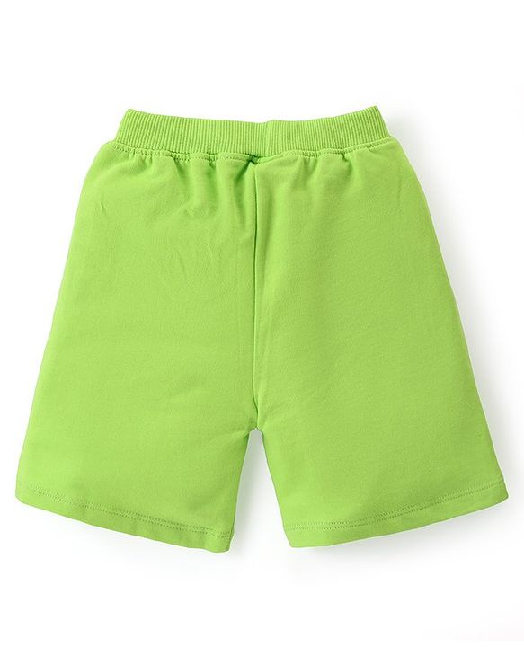 Babyhug Single Jersey Knit Half Sleeves T-Shirt & Shorts With Text Print - Green
