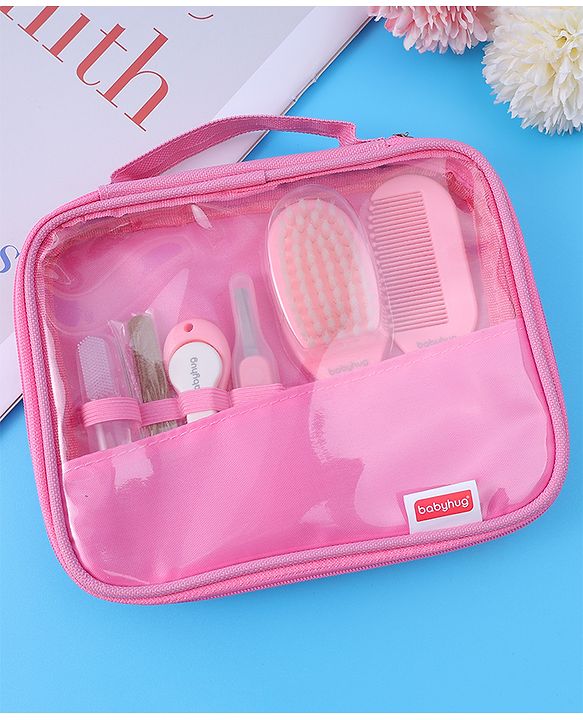 Babyhug Grooming Kit Pink - 7 Pieces - L 19 x B 18.5 x H 2 cm Pink