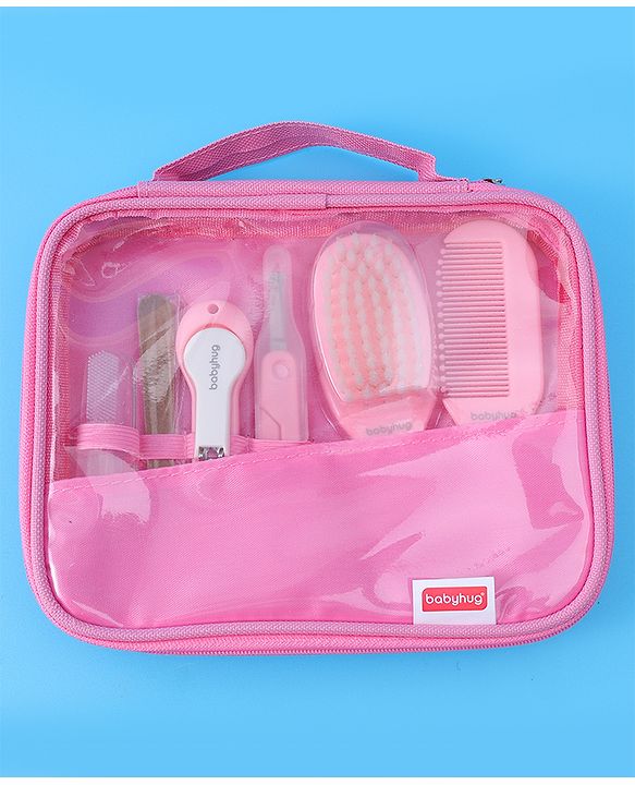 Babyhug Grooming Kit Pink - 7 Pieces - L 19 x B 18.5 x H 2 cm Pink