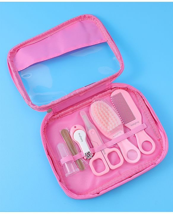 Babyhug Grooming Kit Pink - 7 Pieces - L 19 x B 18.5 x H 2 cm Pink