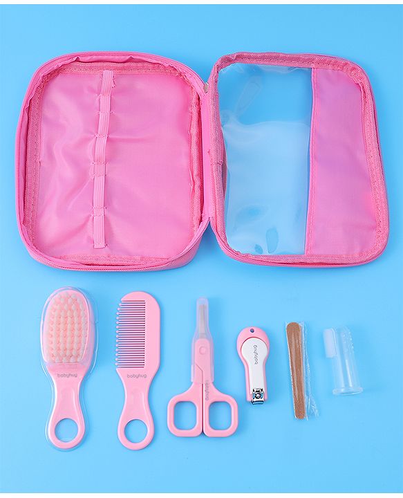 Babyhug Grooming Kit Pink - 7 Pieces - L 19 x B 18.5 x H 2 cm Pink