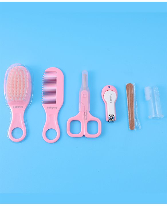 Babyhug Grooming Kit Pink - 7 Pieces - L 19 x B 18.5 x H 2 cm Pink