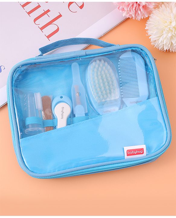 Babyhug Grooming Kit Blue - 7 Pieces - L 19 x B 18.5 x H 2 cm Blue